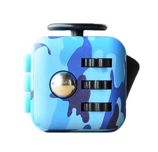 blue camo fidget cube
