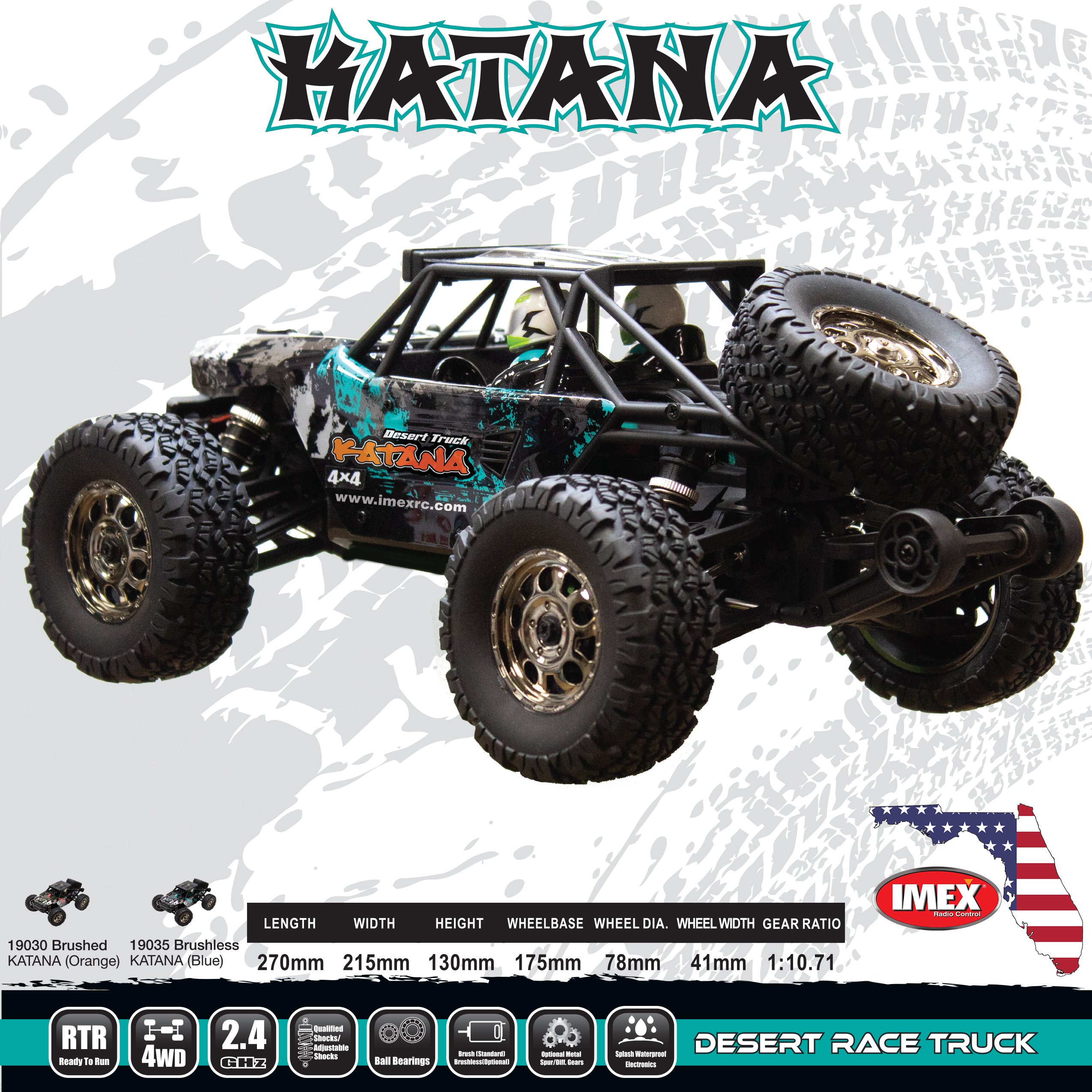 WPL / Imex RC / BlackZon IMEX Katana 1/16th Scale Brushless RTR 4WD