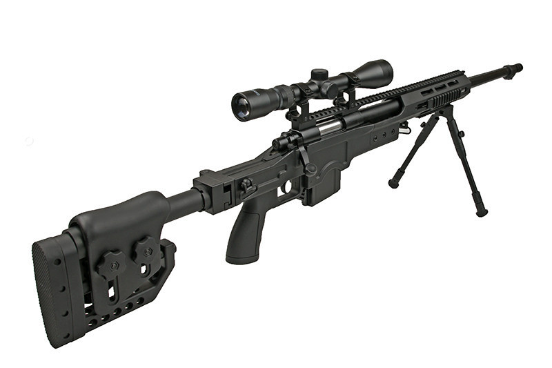 Well MB4411D With Scope And Bipod Airsoft Sniper Black